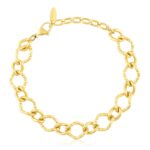 Brățară din oțel chirurgical aurit model lanț cu zale ovale, design elegant și rezistent, Naiara®