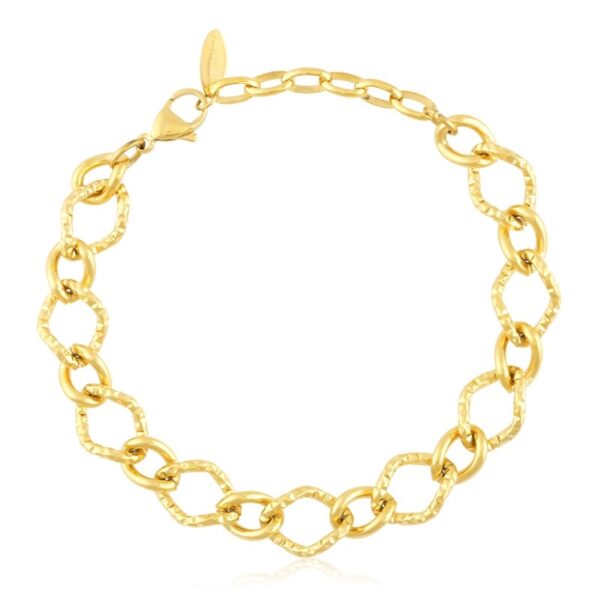 Brățară din oțel chirurgical aurit model lanț cu zale ovale, design elegant și rezistent, Naiara®