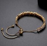 Brățară elegantă placată cu aur 14K – model ajustabil cu zirconii strălucitoare, lungime 17 cm, Naiara®