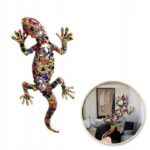 Broșă decorativă cameleon cu cristale colorate, dimensiune 6.5 x 3 cm, Naiara®