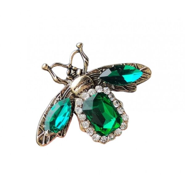 Broșă decorativă cu cristale, model albină, dimensiune 4.7 x 3.5 cm, Naiara®