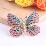 Broșă elegantă cu cristale, model fluture, dimensiuni 3.6 x 4.4 cm, Naiara®