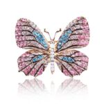 Broșă elegantă cu cristale, model fluture, dimensiuni 3.6 x 4.4 cm, Naiara®