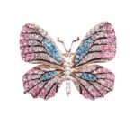 Broșă elegantă cu cristale, model fluture, dimensiuni 3.6 x 4.4 cm, Naiara®