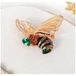 Broșă elegantă cu cristale, model viespe, dimensiune 4.5 x 4.6 cm, Naiara®