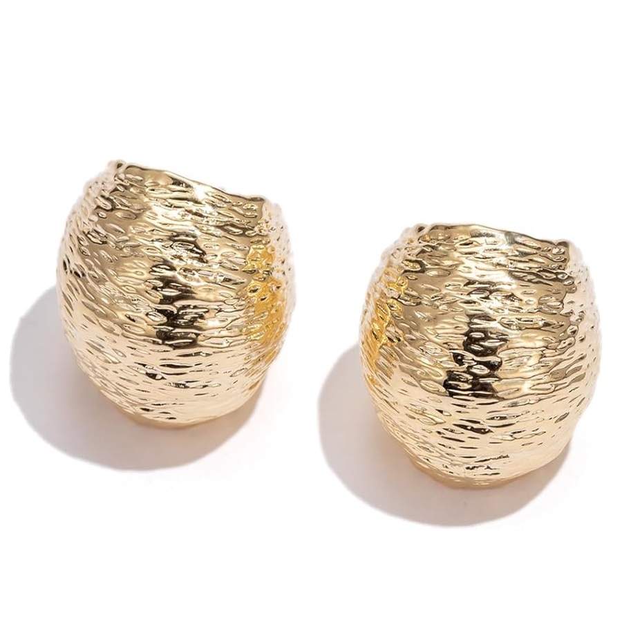 Cercei-aurii-eleganti-cu-textura-reliefata-Naiara®2 Cercei-aurii-eleganti-cu-textura-reliefata-Naiara®2