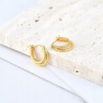 Cercei din oțel inoxidabil placat cu aur, Naiara®