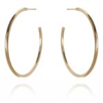 Cercei eleganți din oțel chirurgical placat cu aur 14K – rotunzi, dimensiune 4 x 4 cm, Naiara®