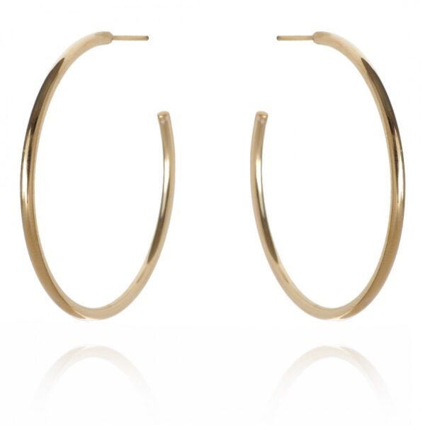 Cercei eleganți din oțel chirurgical placat cu aur 14K – rotunzi, dimensiune 4 x 4 cm, Naiara®