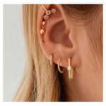 Cercei eleganți placati cu aur 14K, impletiti, cu cristal, Naiara®