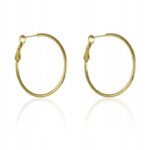 Cercei eleganți placati cu aur 14K – cercuri clasice și rafinate, dimensiune 4.4 cm, Naiara®