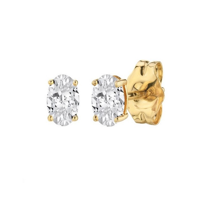 Cercei eleganți placati cu aur 14K – design clasic cu zirconiu oval strălucitor, 0.3 x 0.5 cm, Naiara® Cercei eleganți placati cu aur 14K – design clasic cu zirconiu oval strălucitor, 0.3 x 0.5 cm, Naiara®