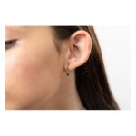 Cercei eleganți placati cu aur 14K – design rafinat cu pietre negre în formă de lacrimă, 2 x 0.2 x 1.2 cm, Naiara®