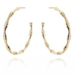 Cercei eleganți placati cu aur 14K – model cerc cu design texturat, dimensiune 3.5 x 3.5 cm, Naiara®