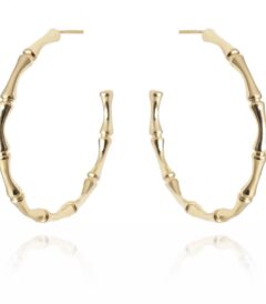 Cercei eleganți placati cu aur 14K – model cerc cu design texturat, dimensiune 3.5 x 3.5 cm, Naiara®