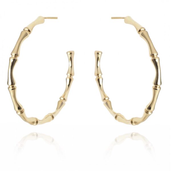 Cercei eleganți placati cu aur 14K – model cerc cu design texturat, dimensiune 3.5 x 3.5 cm, Naiara®