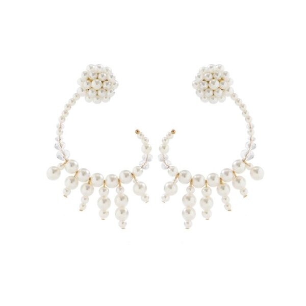 Cercei lungi statement cu perle și cristale – model elegant și sofisticat, Naiara®
