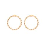 Cercei rotunzi aurii cu design răsucit, diametru 1 cm, Naiara®