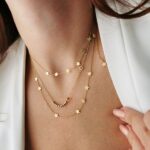 Colier din oțel inoxidabil placat cu aur 14K – model cu stea, lungime 39 cm, Naiara®