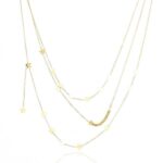 Colier din oțel inoxidabil placat cu aur 14K – model cu stea, lungime 39 cm, Naiara®