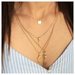 Colier 4 lantisoare cu pandantive simbolice, dimensiuni diferite intre 20-27 cm, Naiara®