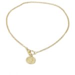 Colier auriu cu pandantiv monedă vintage, lungime 48 cm, Naiara®
