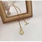 Colier auriu cu pandantiv monedă vintage, lungime 48 cm, Naiara®