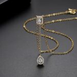 Colier elegant din oțel inoxidabil placat cu aur 14K, lungime lant 40 cm, Naiara®