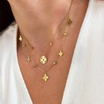 Colier elegant din oțel inoxidabil placat cu aur 14K – design stratificat, lantisoare de 38 si 43 cm, model rafinat, Naiara®