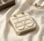 Cercei lungi aurii cu cercuri, prindere tip știft – design minimalist și elegant, 8 x 4 cm, Naiara®