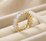 Inel elegant placat cu aur 14K – design sofisticat cu zirconii mari strălucitoare, Naiara®