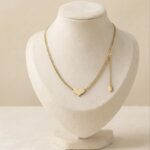 Colier elegant din oțel chirurgical placat cu aur de 14k– durabilitate și rafinament într-un design clasic, lungime 44 cm, Naiara®