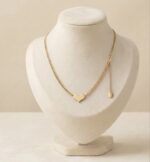 Colier elegant din oțel chirurgical placat cu aur de 14k– durabilitate și rafinament într-un design clasic, lungime 44 cm, Naiara®