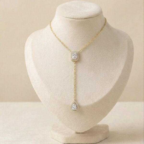Colier elegant din oțel inoxidabil placat cu aur 14K, lungime lant 40 cm, Naiara®