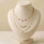 Colier din oțel inoxidabil placat cu aur 14K – model cu stea, lungime 39 cm, Naiara®
