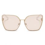 Ochelari de soare stilizati cu lentile maro și ramă albă, Naiara®