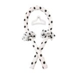 Set Ondulator fără căldură pentru păr, 2 elastice de mătase și clemă, model cu buline negre, Naiara®