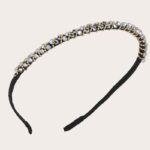 Bentita cu cristale argintii și detalii fine, diametru 12 cm, Naiara®
