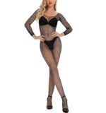 Body sexy transparent cu pietre, marime universala, Noem®