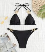 Costum de baie din 2 piese cu elemente aurii, Noem®