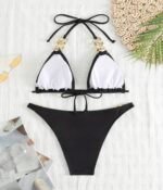 Costum de baie din 2 piese cu elemente aurii, Noem®