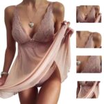 Costum sexy din 2 piese din dantela, lenjerie sexy, cămașă de noapte, marime universala, Noem®