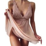 Costum sexy din 2 piese din dantela, lenjerie sexy, cămașă de noapte, marime universala, Noem®