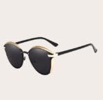 Ochelari de soare damă tip cat-eye – model elegant Kingseven, negrii