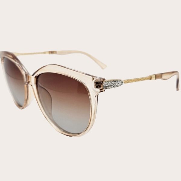 Ochelari de soare damă – ramă transparentă nude si lentile maro gradient, Noem®