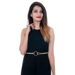 Curea aurie elastică cu cercuri – accesoriu elegant pentru rochii de ocazie, lungime maxima 125 cm, Noem®