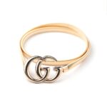 Curea tip brățară metalica pentru talie, accesoriu Elegant pentru Rochii sau Ținute de Ocazie, elastica, lungime maxima 125 cm, model GG logouri, Noem®