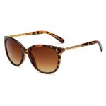 Ochelari de soare damă maro tip tortoise cu braț auriu împletit, Noem®