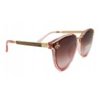 Ochelari de soare damă – ramă roz transparent, detalii albina și lentile maro gradient, Noem®