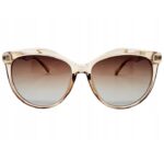 Ochelari de soare damă – ramă transparentă nude si lentile maro gradient, Noem®